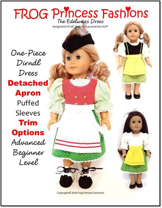 Edelweiss Dress Set 18" Doll Clothes Pattern