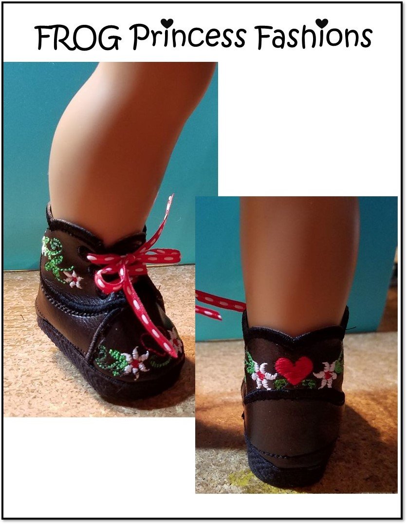 Edelweiss Shoes 18" Doll Machine Embroidery Design