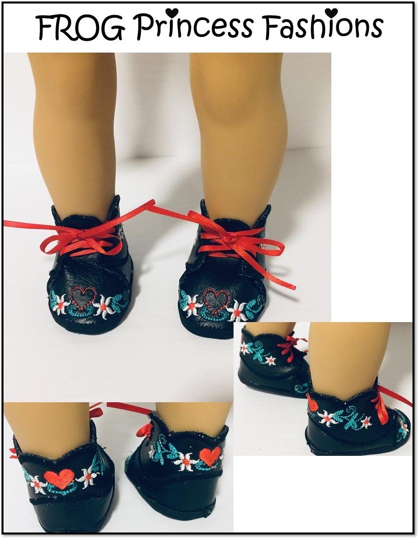 Edelweiss Shoes 18" Doll Machine Embroidery Design