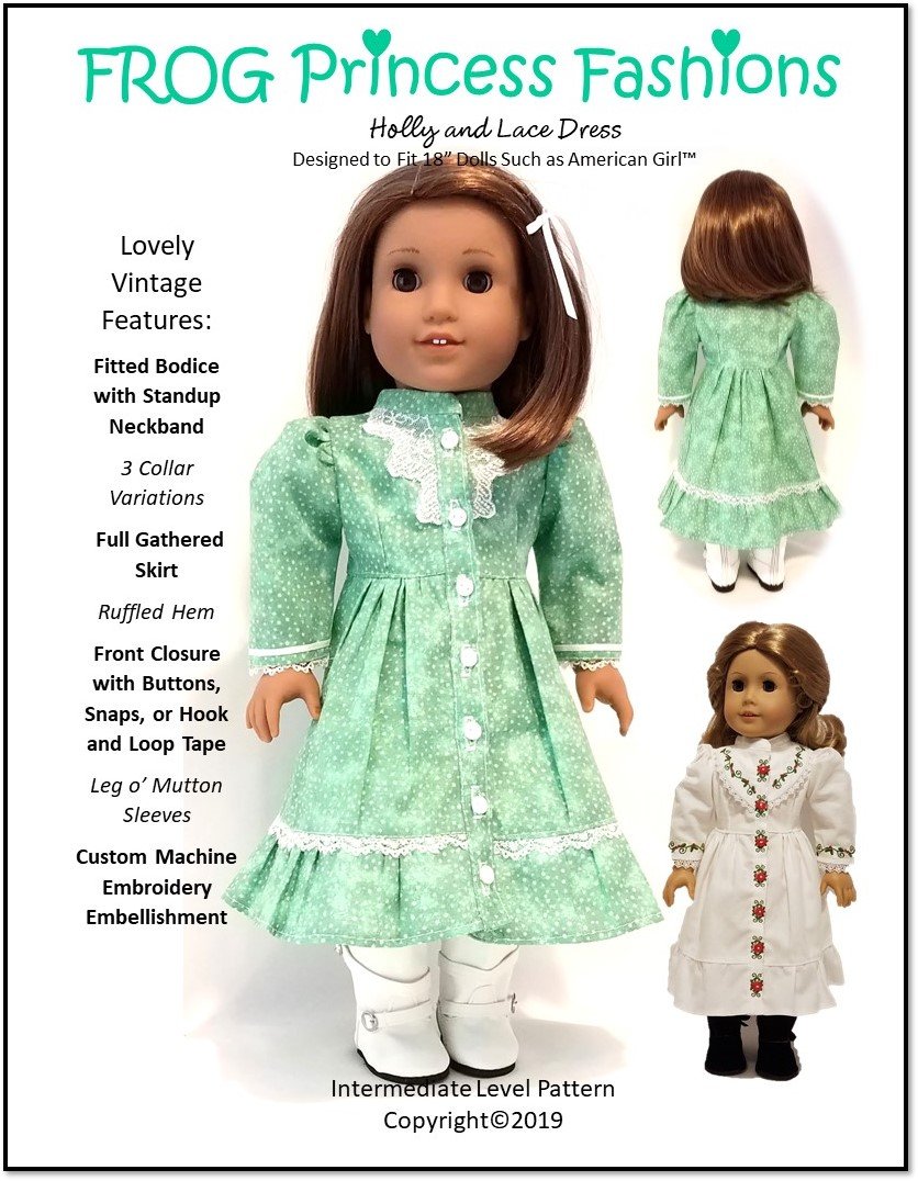 Holly and Lace Dress 18" Doll Clothes Pattern