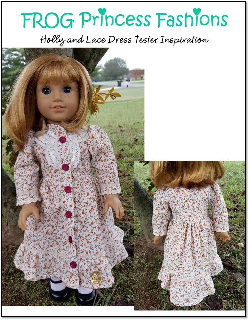 Holly and Lace Dress 18" Doll Clothes Pattern