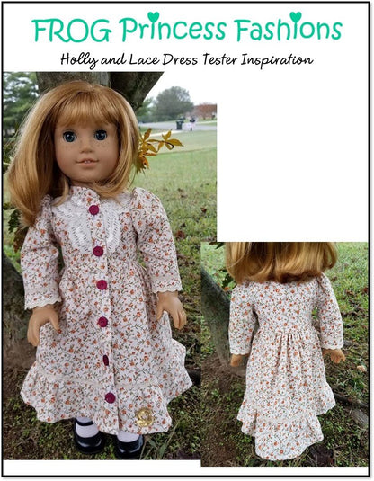 Holly and Lace Dress 18" Doll Clothes Pattern