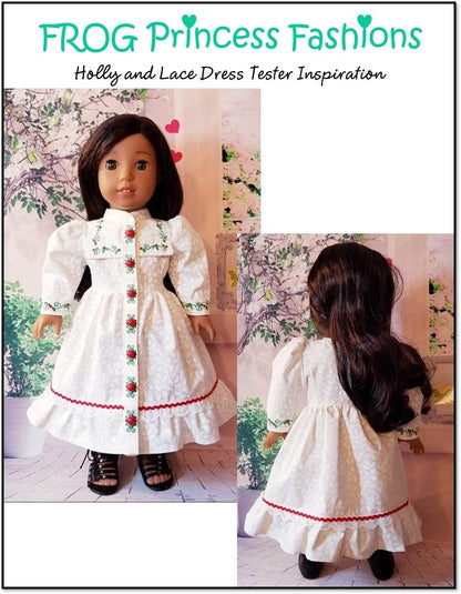 Holly and Lace Dress 18" Doll Clothes Pattern