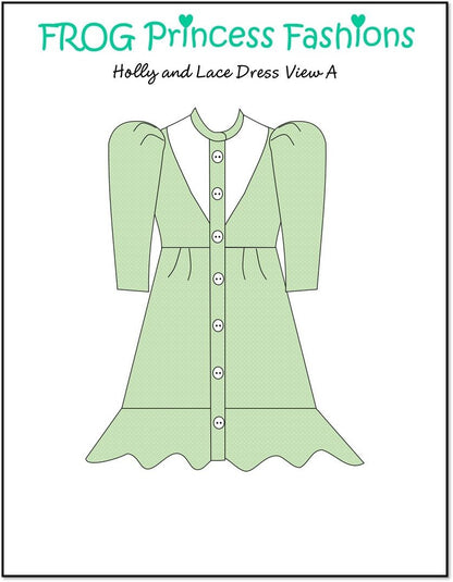 Holly and Lace Dress 18" Doll Clothes Pattern