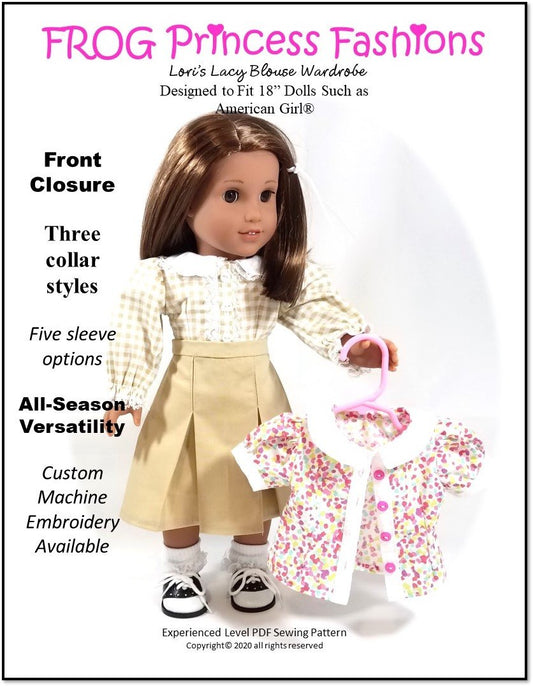 Lori's Lacy Blouse 18" Doll Clothes Pattern