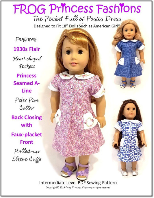Pocket Full Of Posies 18" Doll Clothes Pattern