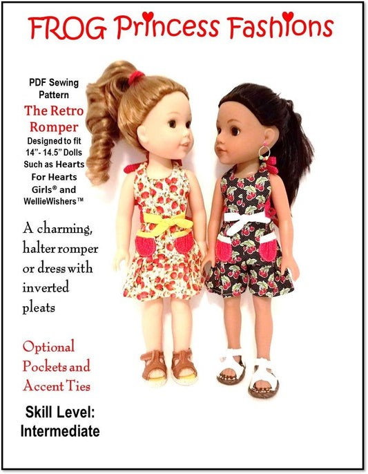 Retro Romper Pattern For 14 to 14.5 Inch Dolls