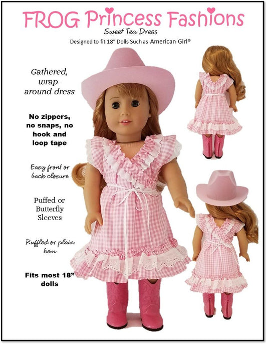 Sweet Tea Dress 18" Doll Clothes Pattern
