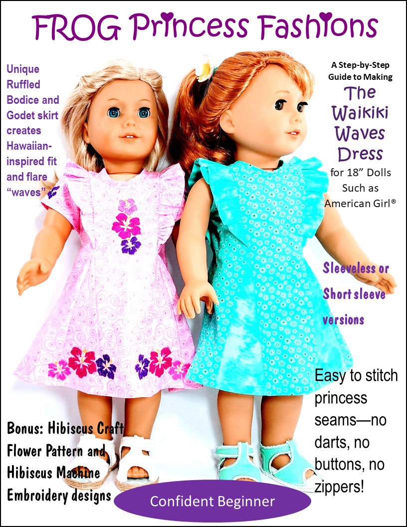 Waikiki Waves Dress 18" Doll Clothes Pattern