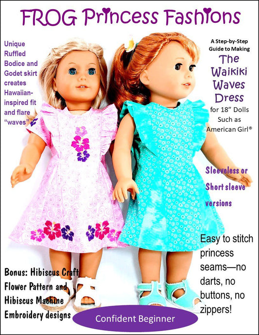Waikiki Waves Dress 18" Doll Clothes Pattern