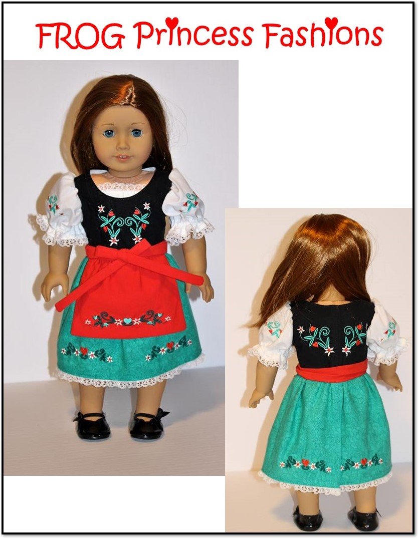 Edelweiss Dress Set 18" Doll Clothes Pattern