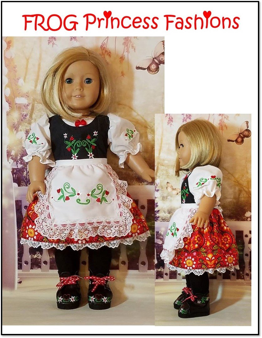 Edelweiss Dress Set 18" Doll Clothes Pattern