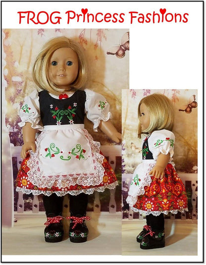 Edelweiss Dress Set 18" Doll Clothes Pattern