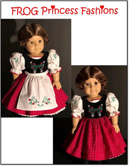 Edelweiss Dress Set 18" Doll Clothes Pattern