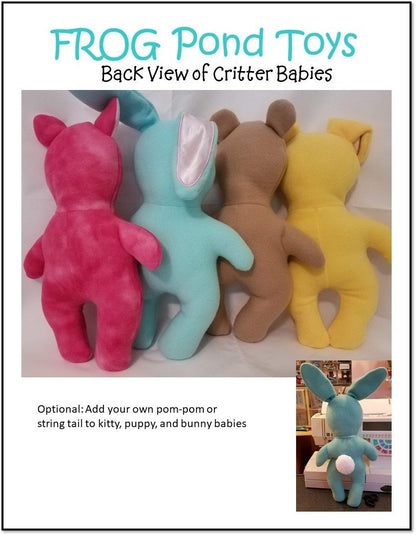 Critter Babies 5 x 7 ITH 12" Soft Doll Machine Embroidery Design