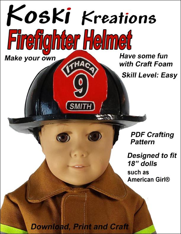 Firefighter Helmet 18" Doll Accessory Pattern