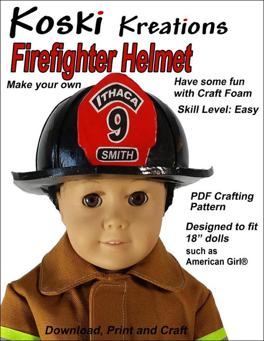 Firefighter Helmet 18" Doll Accessory Pattern