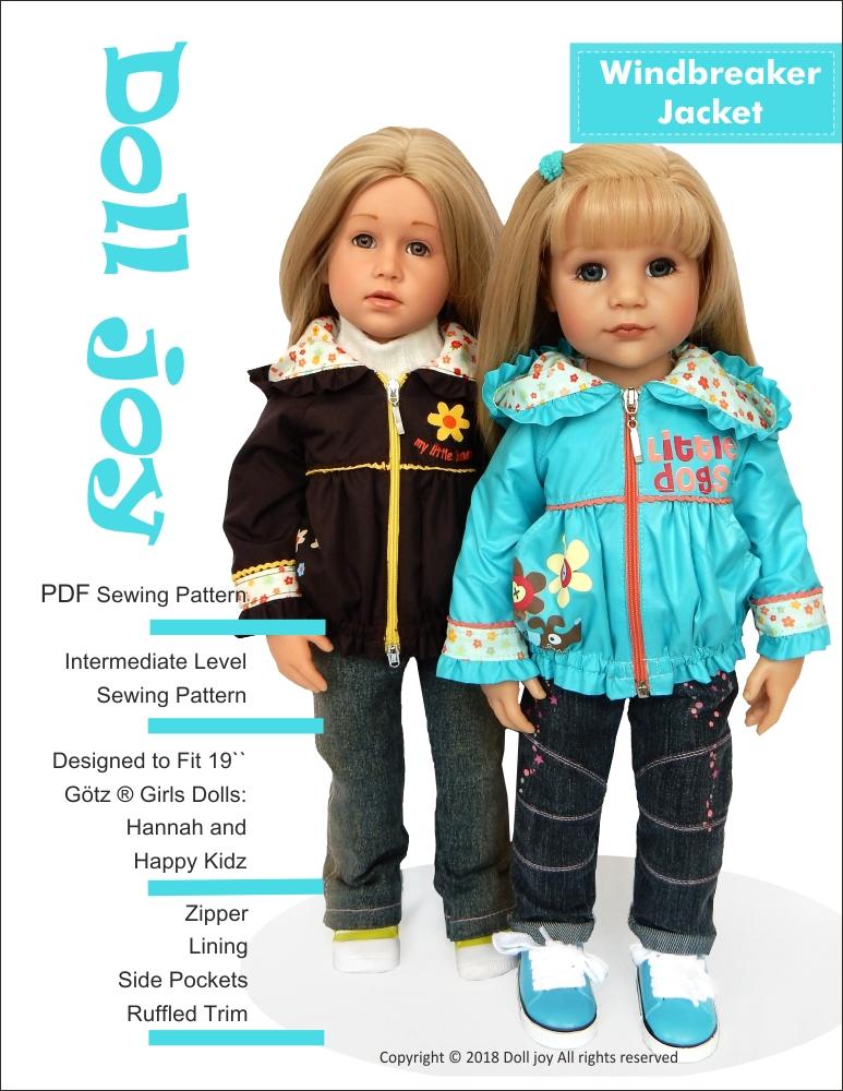 Windbreaker Jacket Pattern for 19" Gotz Dolls