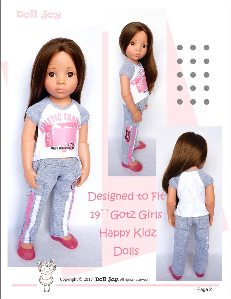 Active Pants Pattern for 19" Gotz Dolls