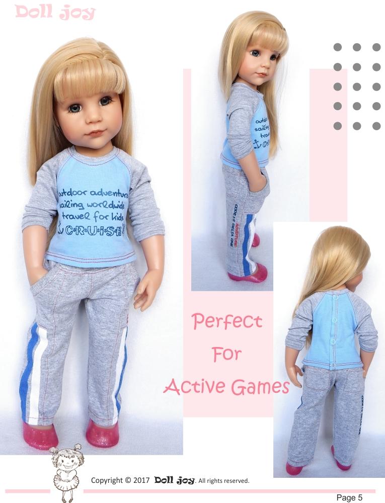 Active Pants Pattern for 19" Gotz Dolls