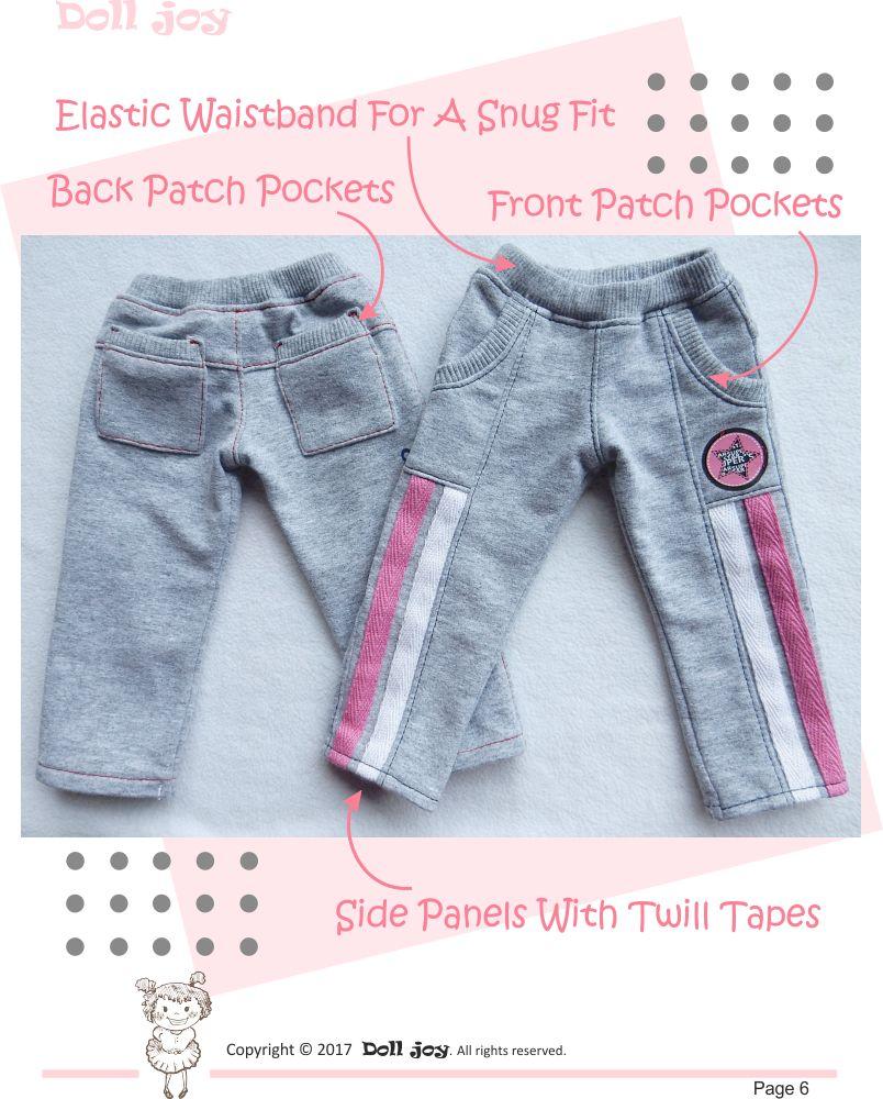 Active Pants Pattern for 19" Gotz Dolls
