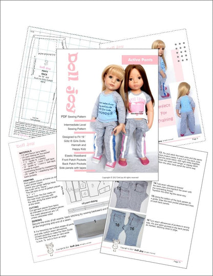 Active Pants Pattern for 19" Gotz Dolls