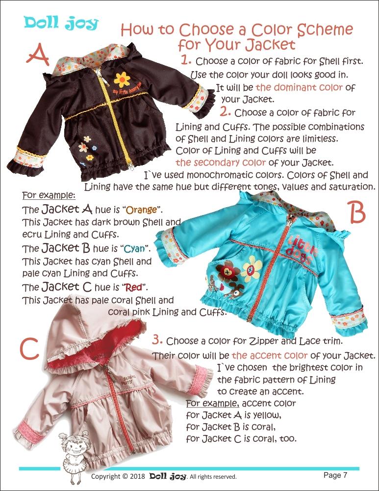 Windbreaker Jacket Pattern for 19" Gotz Dolls