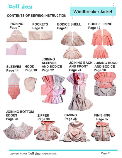 Windbreaker Jacket Pattern for 19" Gotz Dolls