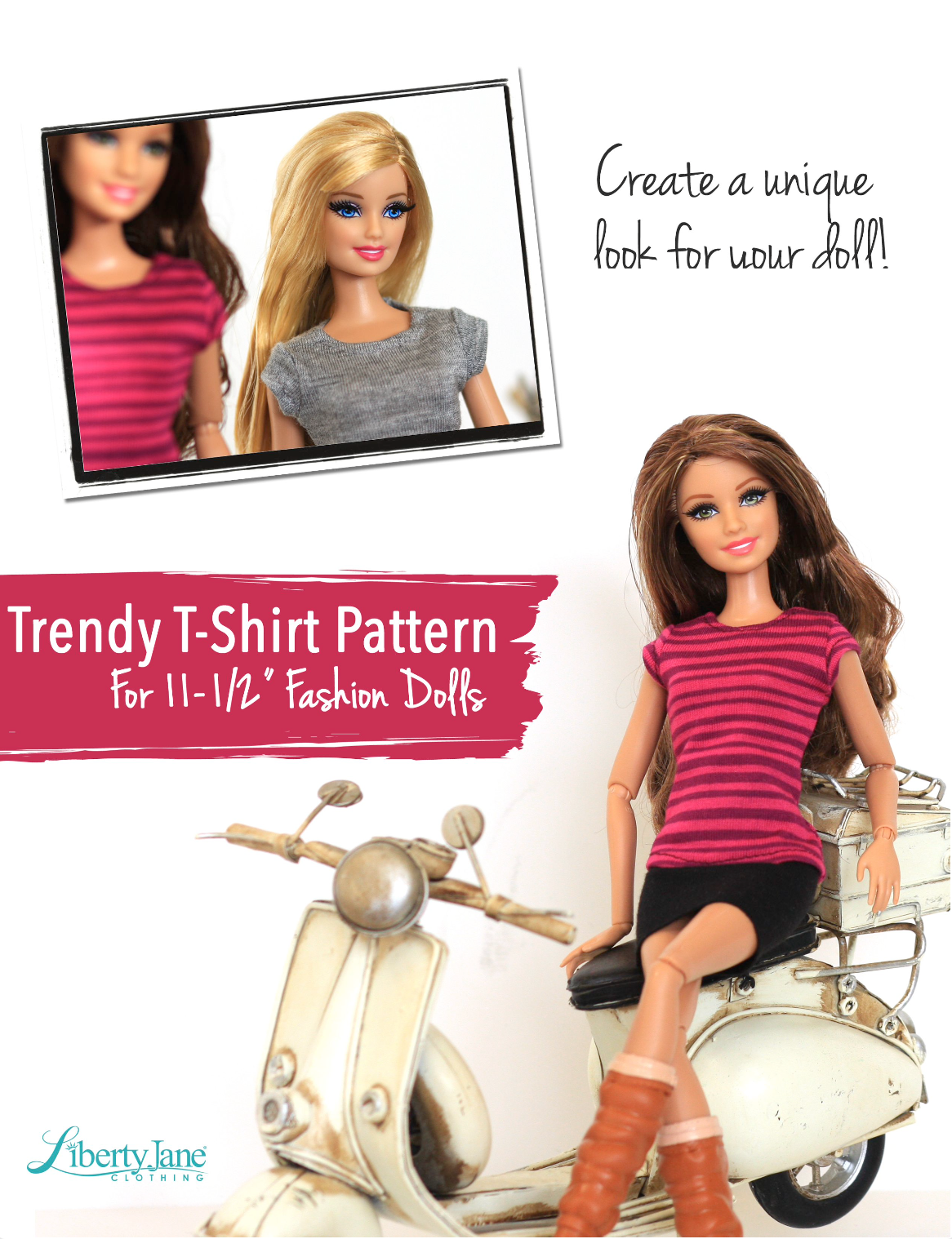 FREE T-Shirt Pattern For 11-1/2" Fashion Dolls
