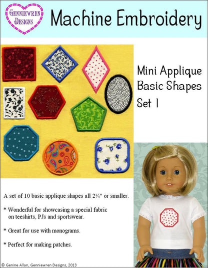 Mini Applique Basic Shapes Set 1 Machine Embroidery Design