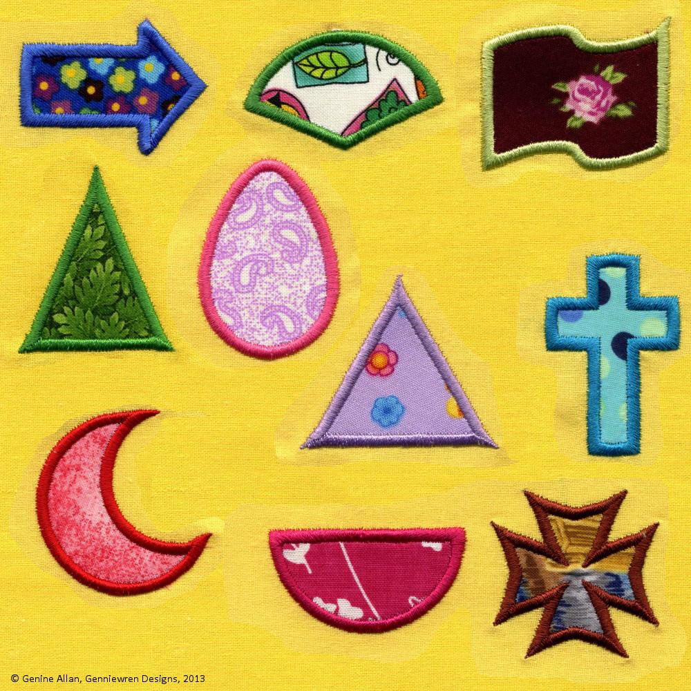 Mini Applique Basic Shapes Set 2 Machine Embroidery Design