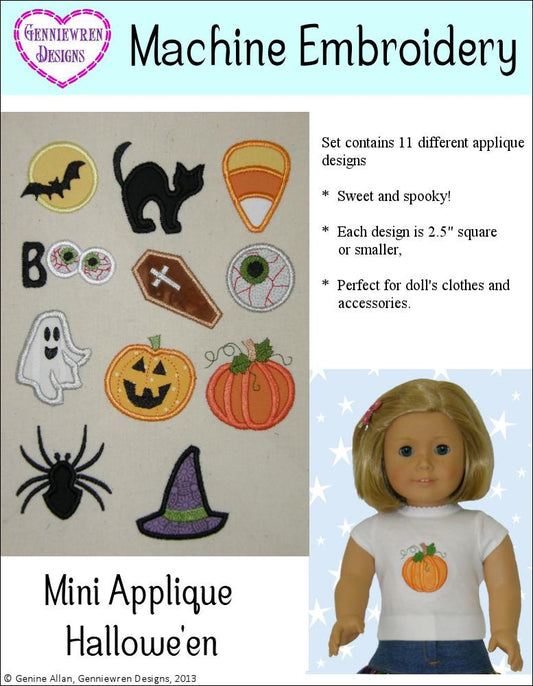 Mini Applique Halloween Design Set Machine Embroidery Designs