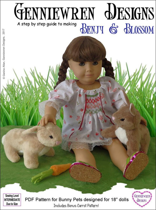 Benjy & Blossom Bunny Pets 18" Doll Pet Pattern