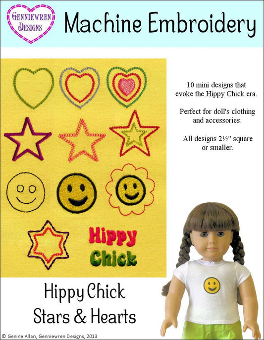 Hippy Chick Hearts & Stars Design Set Machine Embroidery Designs