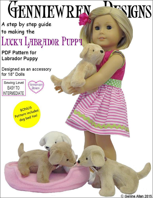 Lucky Labrador Puppy 18" Doll Pet Pattern