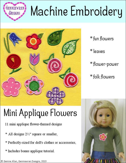 Mini Applique Flowers Machine Embroidery Designs