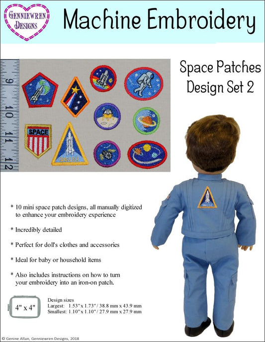 Mini Space Patches Set 2 Machine Embroidery Designs