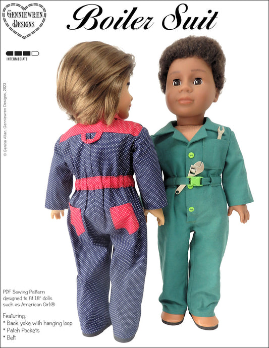 Boiler Suit 18" Doll Clothes Pattern