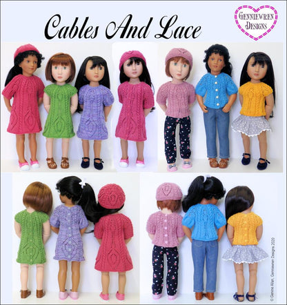 Cables and Lace Knitting Pattern for 16" dolls such as A Girl for All Time