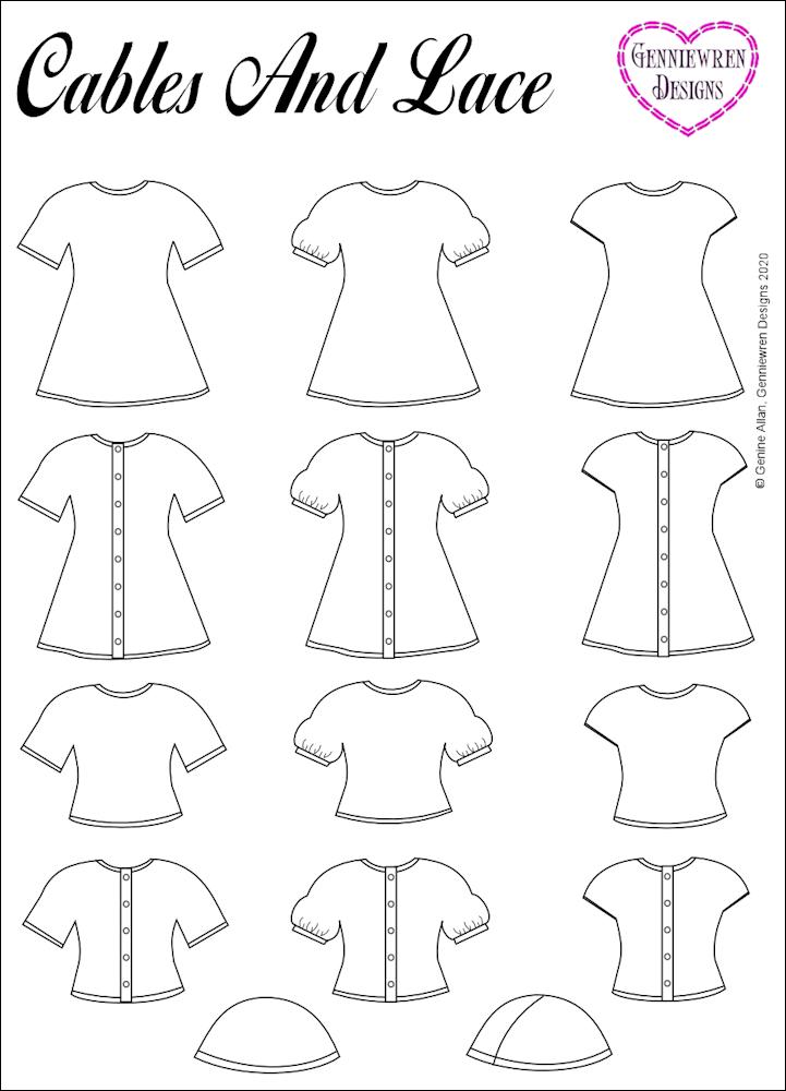 Cables and Lace Knitting Pattern for 16" dolls such as A Girl for All Time