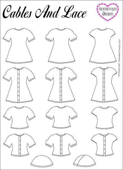 Cables and Lace Knitting Pattern for 16" dolls such as A Girl for All Time