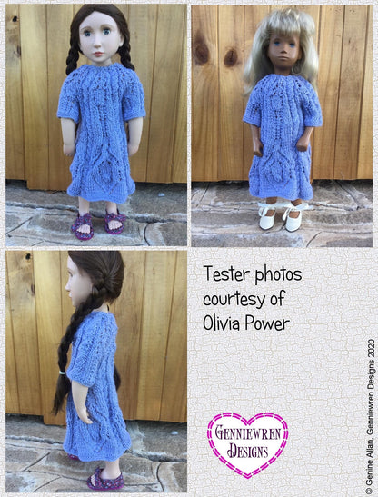 Cables and Lace Knitting Pattern for 16" dolls such as A Girl for All Time