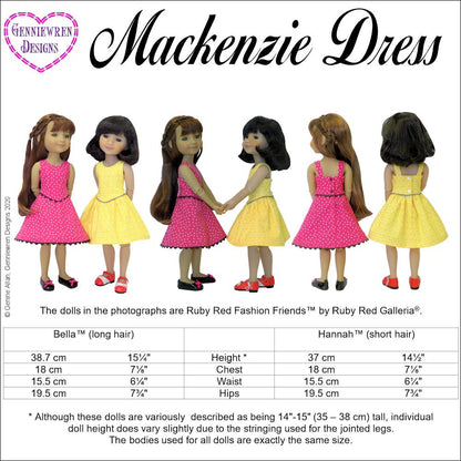 Mackenzie Dress Doll Clothes Pattern for Ruby Red Fashion Friends