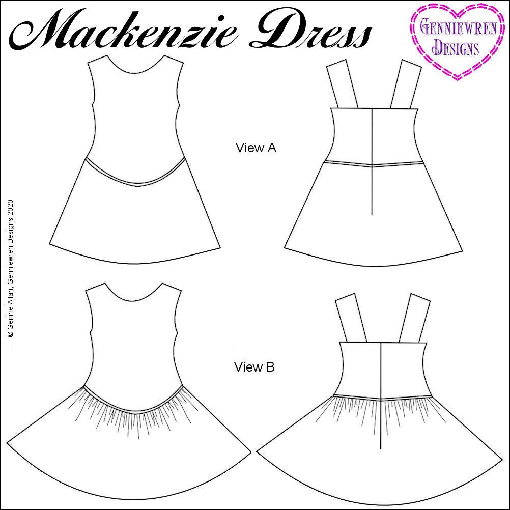 Mackenzie Dress Doll Clothes Pattern for Ruby Red Fashion Friends