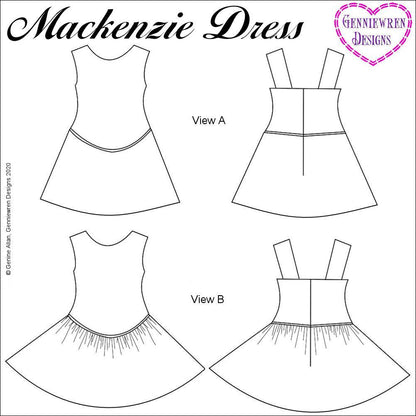 Mackenzie Dress Doll Clothes Pattern for Ruby Red Fashion Friends
