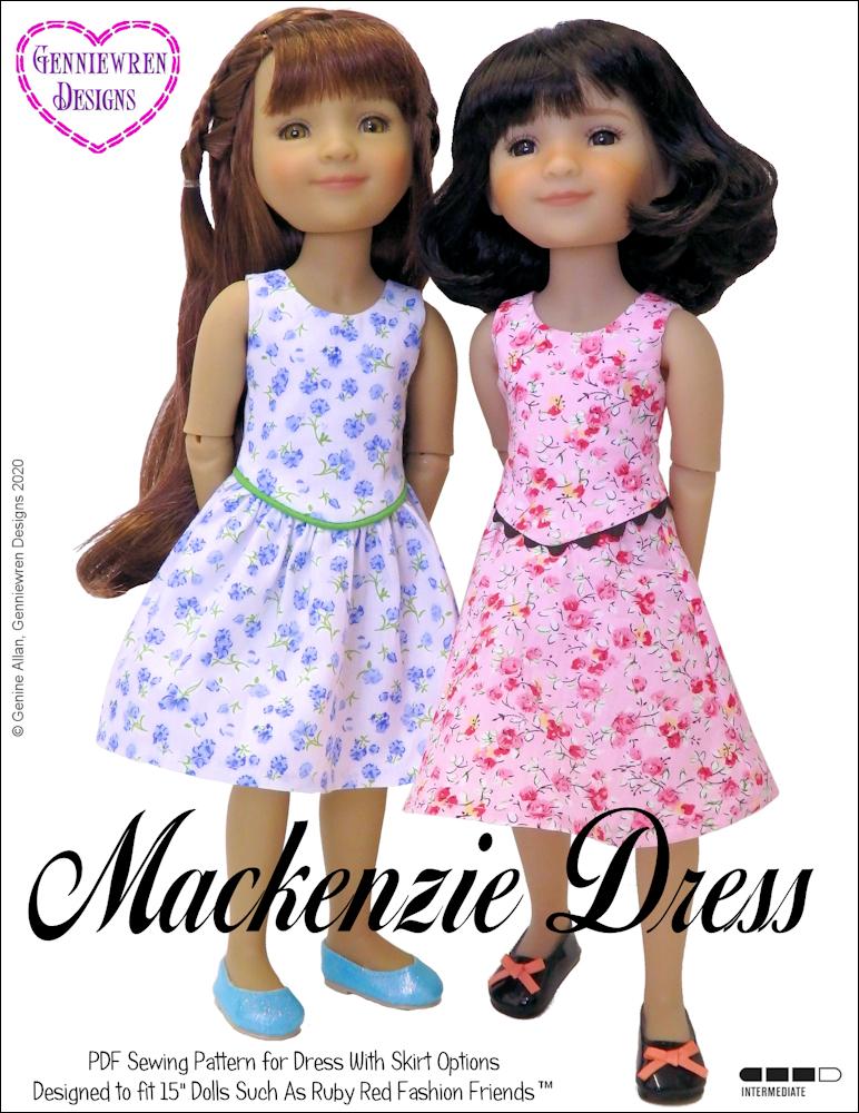 Mackenzie Dress Doll Clothes Pattern for Ruby Red Fashion Friends