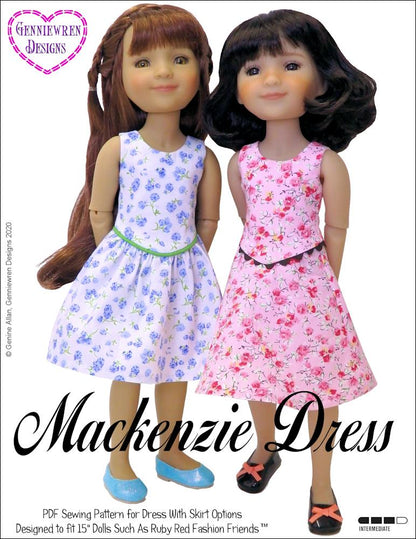 Mackenzie Dress Doll Clothes Pattern for Ruby Red Fashion Friends