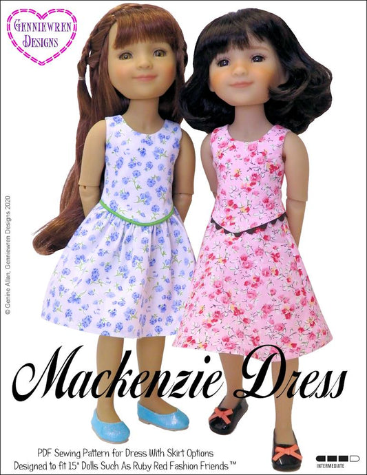 Mackenzie Dress Doll Clothes Pattern for Ruby Red Fashion Friends