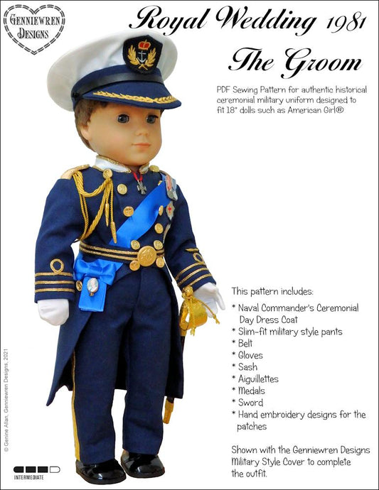 Royal Wedding 1981 The Groom 18 inch Doll Clothes Pattern