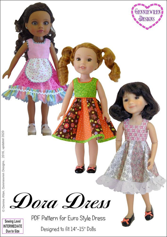 Dora Dress 14-15" Doll Clothes Pattern
